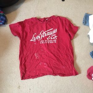 red levi-strauss t-shirt